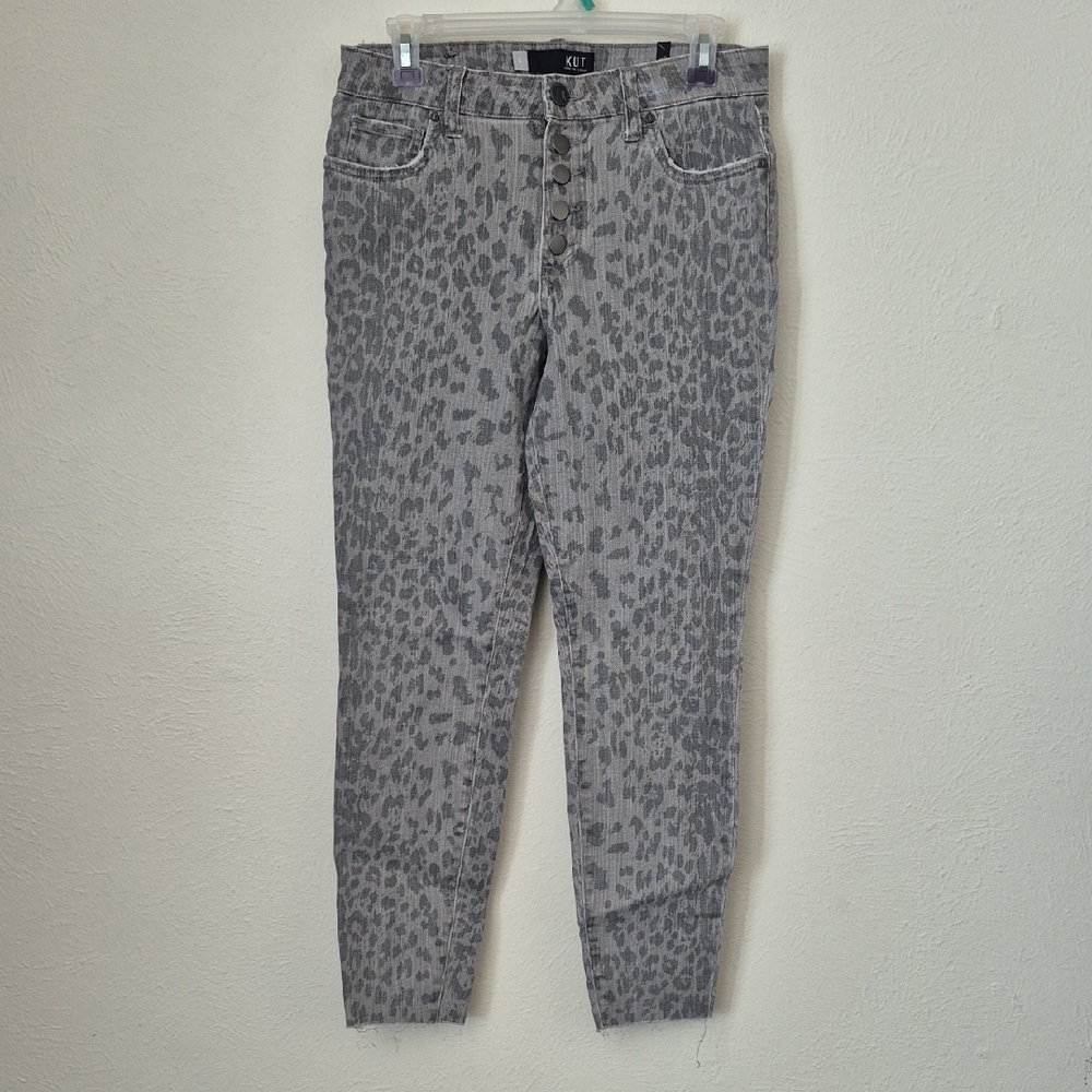 Kut from the Kloth Leopard Print Ankle Cropped Jeans